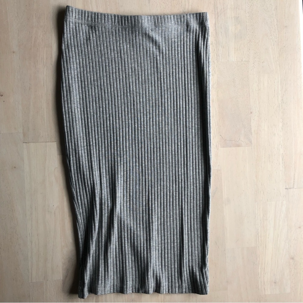 H&M Basics Ribbed Pencil Skirt